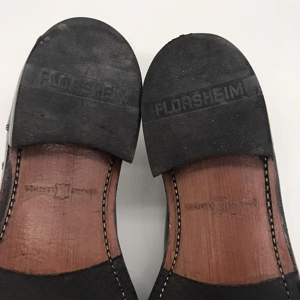 Florsheim Lexington 17067-01 Black Leather Oxford Men's 9.5D Cap Toe 5-Eye Shoes